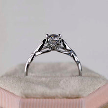 Load image into Gallery viewer, 1.0 Carat Gray Moissanite Lattice White Gold Engagement Ring