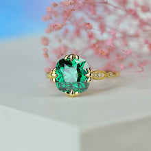 Load image into Gallery viewer, 3.0 Carat Green Moissanite Center Stone White Gold Ring
