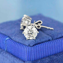 Load image into Gallery viewer, Moissanite Six Prongs Stud Earrings 14K Gold