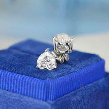 Load image into Gallery viewer, Moissanite Heart Stud Earrings 14K Gold