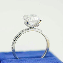 Load image into Gallery viewer, 2 Carat Moissanite Diamond Emerald Cut Halo White Gold Engagement Ring
