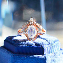 Load image into Gallery viewer, Oval Moonstone Ring- Two Ring Set