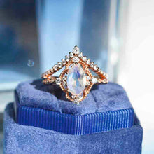 Load image into Gallery viewer, Oval Moonstone Ring- Two Ring Set