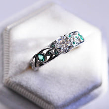 Load image into Gallery viewer, Moissanite Celtic Engagement Ring 14K White Gold
