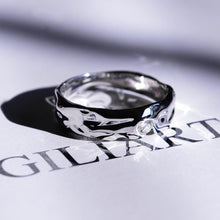 Load image into Gallery viewer, "Liquid Metal" Diamond Men's 14K White Gold Ring.