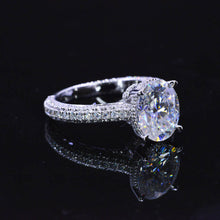 Load image into Gallery viewer, Luxury 3 Carat Oval Moissanite Hidden Halo Gold Engagement Ring