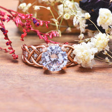 Load image into Gallery viewer, 2.0 Carat Sapphire Diamond Engagement Rose Gold Ring