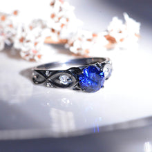 Load image into Gallery viewer, 14K Black Gold Sapphire Celtic Engagement Ring