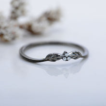 Load image into Gallery viewer, Celtic Moissanite Stackable 14K Black Gold Ring