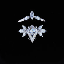 Load image into Gallery viewer, 2.5 Carat Kite Moissanite Engagement Ring. 2.5CT Fancy Shape Moissanite Ring Set