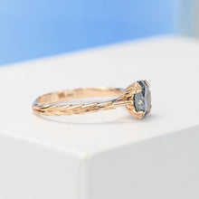 Load image into Gallery viewer, 2 Carat Dark Gray Blue Moissanite Engagement Ring