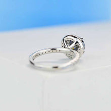 Load image into Gallery viewer, 2 Carat Round Dark Grey Gray Blue Giliarto Moissanite Halo Gold Engagement Ring