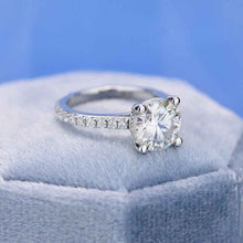 Load image into Gallery viewer, 2 Carat Moissanite Diamond Round Cut Hidden Halo White Gold Engagement Ring