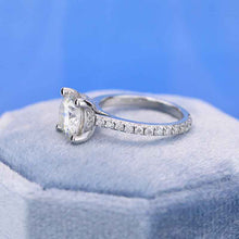 Load image into Gallery viewer, 2 Carat Moissanite Diamond Round Cut Hidden Halo White Gold Engagement Ring