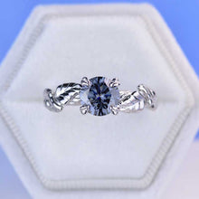 Load image into Gallery viewer, 2 Carat Dark Gray Blue Moissanite Twig Engagement Ring
