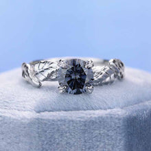 Load image into Gallery viewer, 2 Carat Dark Gray Blue Moissanite Twig Engagement Ring