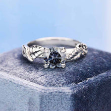 Load image into Gallery viewer, 2 Carat Dark Gray Blue Moissanite Twig Engagement Ring