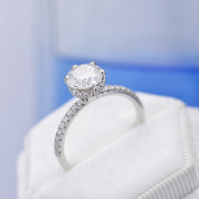 Load image into Gallery viewer, 2 Carat Six Prongs Halo Giliarto Moissanite Diamond White Gold Engagement Ring