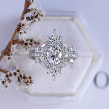 Load image into Gallery viewer, Giliarto 14K White Gold 2 Carat Oval Halo Engagement Ring