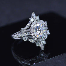 Load image into Gallery viewer, Giliarto 14K White Gold 2 Carat Oval Halo Engagement Ring