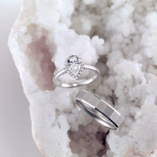 Load image into Gallery viewer, 10K Gold 9x6 mm Forever One Pear Moissanite Diamond French-Set Engagement Ring