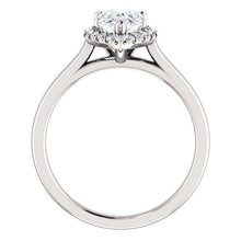 Load image into Gallery viewer, 10K Gold 9x6 mm Forever One Pear Moissanite Diamond French-Set Engagement Ring