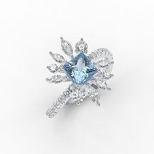 Load image into Gallery viewer, 14K White Gold 1 1/5 Carat Aquamarine & 1 1/6 CTW Diamond Ring
