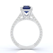 Load image into Gallery viewer, 3.2 Carat Sapphire Diamond Engagement 14K White Gold Ring