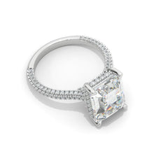 Load image into Gallery viewer, 5 Carat Giliarto Emerald Cut Moissanite Hidden Halo Engagement Ring