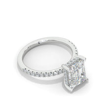 Load image into Gallery viewer, 3 Carat Giliarto Emerald Moissanite Hidden Halo Engagement Ring