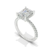 Load image into Gallery viewer, 3 Carat Giliarto Emerald Moissanite Hidden Halo Engagement Ring