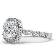 Load image into Gallery viewer, 2 Carat Moissanite Diamond Round Cut Halo White Gold Engagement Ring