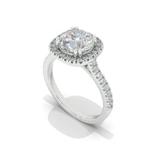 Load image into Gallery viewer, 2 Carat Moissanite Diamond Round Cut Halo White Gold Engagement Ring