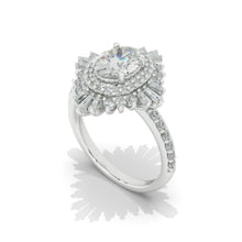 Load image into Gallery viewer, 2 Carat Moissanite Diamond Round Cut Halo White Gold Engagement Ring