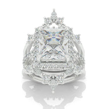 Load image into Gallery viewer, 11x9mm Vintage Style Nicely Crafted Halo Giliarto Moissanite Diamond White Gold Engagement Ring
