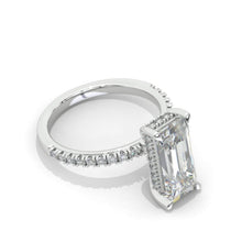 Load image into Gallery viewer, 5 Carat Giliarto Radiant Moissanite Hidden Halo Engagement 14K White Gold Ring