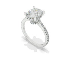 Load image into Gallery viewer, 2 Carat Oval Moissanite hidden Halo Engagement Ring
