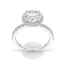 Load image into Gallery viewer, 2 Carat Moissanite Diamond Round Cut Halo White Gold Engagement Ring