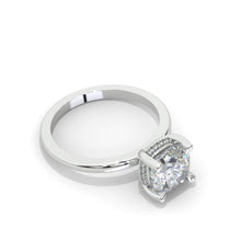 Load image into Gallery viewer, 2 Carat Cushion Cut Hidden Halo Giliarto Moissanite Diamond White Gold Engagement Ring