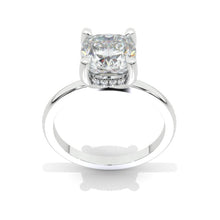 Load image into Gallery viewer, 2 Carat Cushion Cut Hidden Halo Giliarto Moissanite Diamond White Gold Engagement Ring