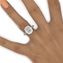 Load image into Gallery viewer, 3Ct Cushion Moissanite 14K White Engagement Ring, Cushion Halo Engagement Ring