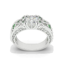 Load image into Gallery viewer, 1.0 Carat Moissanite Celtic Engagement Ring 14K White Gold