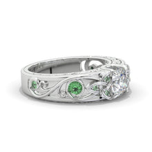 Load image into Gallery viewer, 1.0 Carat Moissanite Celtic Engagement Ring 14K White Gold