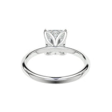 Load image into Gallery viewer, 3 Carat Giliarto-Flower Setting Emerald Shaped Step Cut Moissanite 14K White Gold Engagement Ring