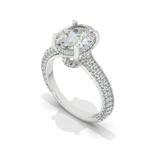 Load image into Gallery viewer, Luxury 3 Carat Oval Moissanite Hidden Halo Gold Engagement Ring