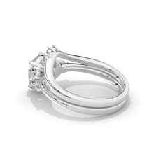 Load image into Gallery viewer, 14K White Gold 1.5 Carat Pear Moissanite Engagement Ring. Eternity Ring Set
