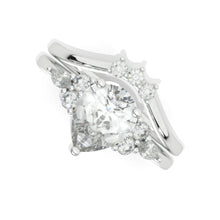 Load image into Gallery viewer, 14K White Gold 1.5 Carat Pear Moissanite Engagement Ring. Eternity Ring Set