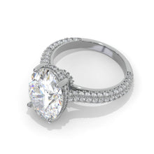 Load image into Gallery viewer, 10 Carat Oval Cut 14x10mm Giliarto Moissanite Hidden Halo White Gold Engagement Ring