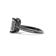 Load image into Gallery viewer, 4 Carat Giliarto Emerald Cut Moissanite Hidden Halo Engagement Ring