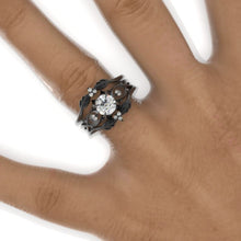 Load image into Gallery viewer, Celtic Moissanite Stackable 14K Black Gold Ring